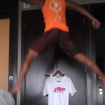 always got a mind for fitness and creativity, Mark, JUMP'ing in his Vegas hotel room