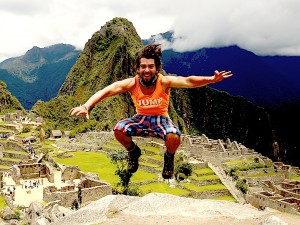 jumping at Machu Picchu